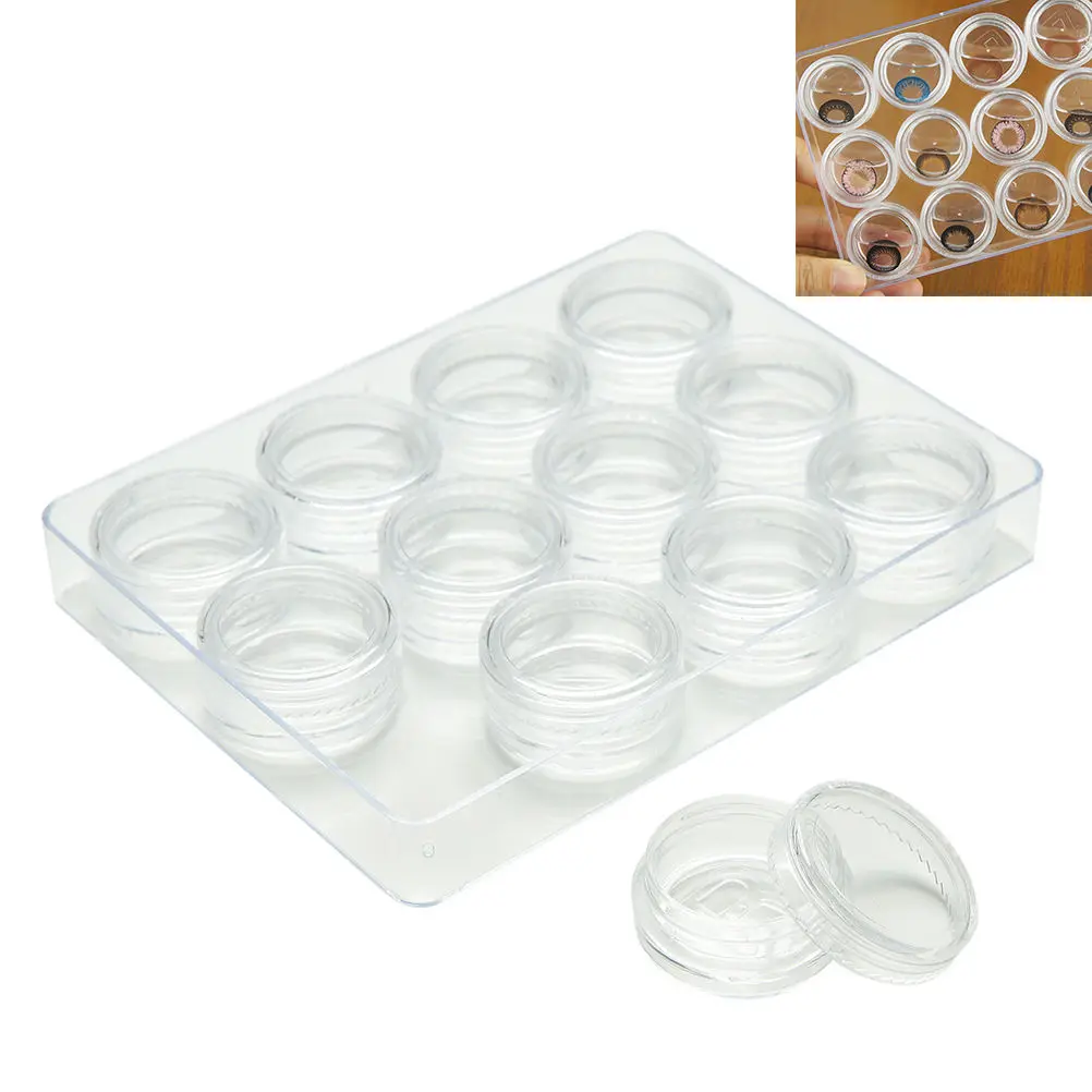 12 Pcs Clear Contact Lenses Box Soft Case Set Transparent Potable Cute