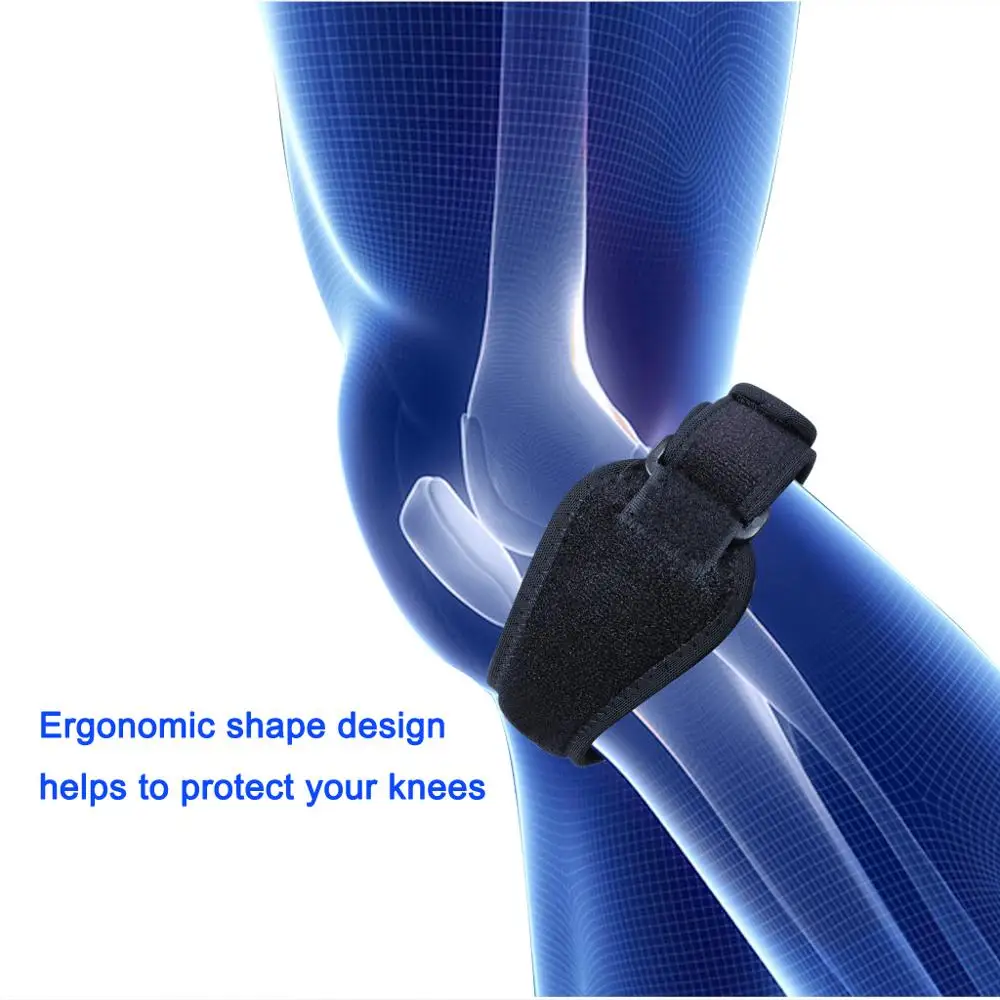 Patella Knee Brace Support Belt for Knee Pain Relief Strap Protection Shockproof for Running Hiking Soccer Basketball Volleyball Gym Training Adjustable  (3)