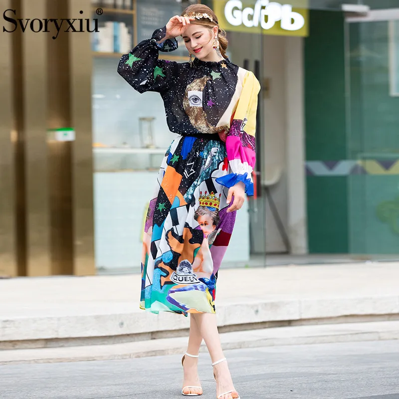 Svoryxiu Autumn Summer Fashion Runway Skirt Suit Women