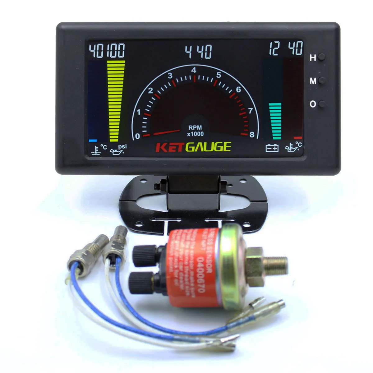 

6 in 1 LCD Car Digital Gauge Oil Pressure Voltage Water Temperature Oil Temperature Time Tachometer tacometro rpm meter Gauge