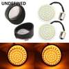 Motorcycle Bullet Amber LED Turn Signal Light 1156 Inserts + Lens Cover For Harley Sportster XL Electra Tri Glide Softails FLSTF ► Photo 2/6