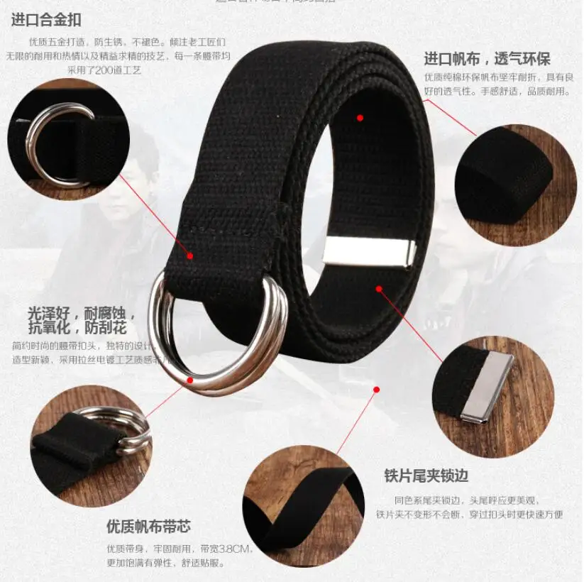 mens braided leather belt Fashion men / women belt D Shaped Double Ring Buckle Simple Solid Cotton Canvas All-match Unisex Canvas Belts Waist Belt luxury best belts for men