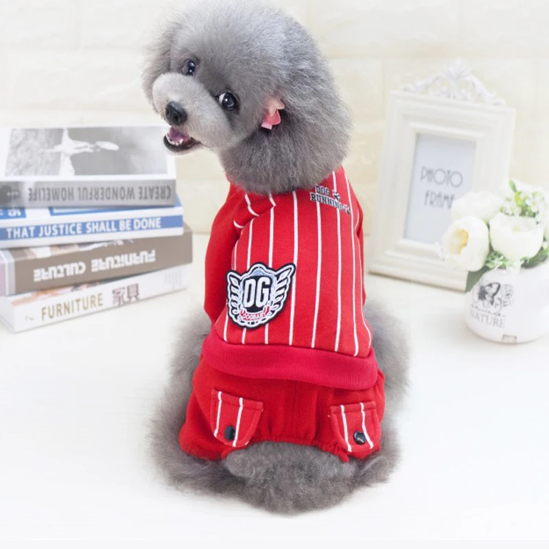Pet Dog Clothes Baseball Outfit Clothes For Small Dogs Winter Four Legs