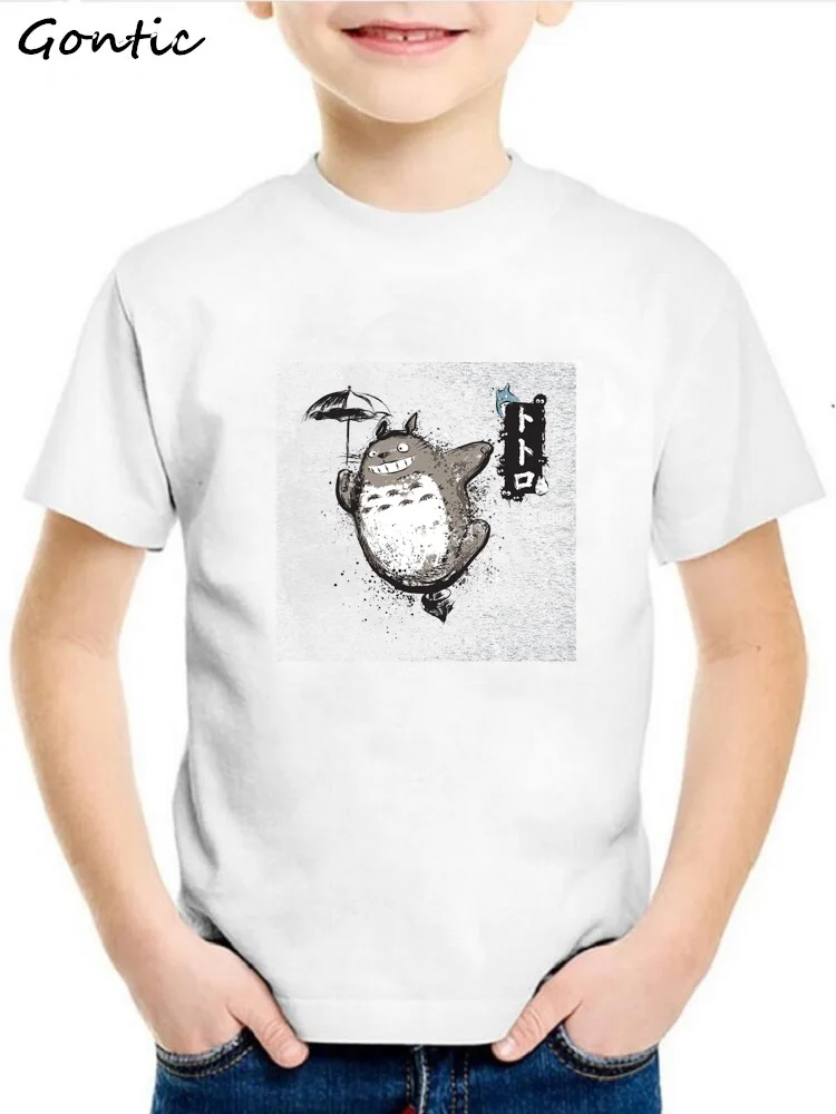 

2019 Summer Tops Japanese Cartoon Print Anime My Neighbor Totoro Kids T Shirts O-neck Boys/Girls Clothes Fashion Children Tees