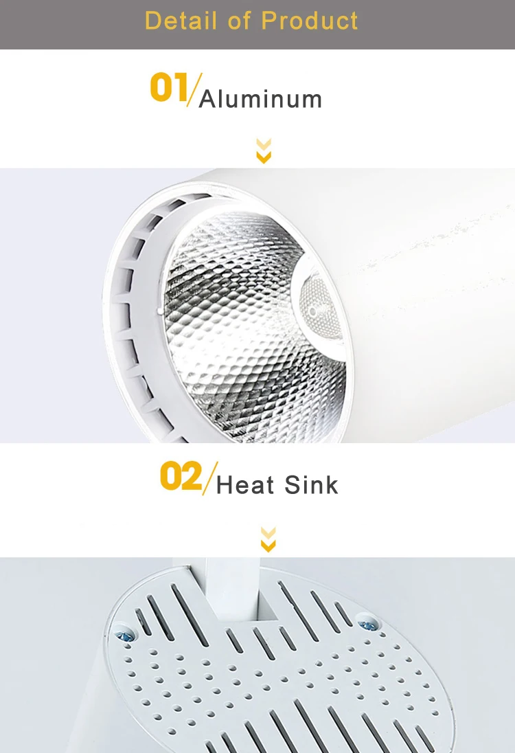 HOT SELL Aluminum LED Track Lights Modern COB Spotlights Super Brightness Highlight Object Fashion Shop Lighting Effect Dynasty