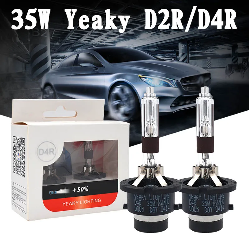 SKYJOYC 1 пара оригинальная ксеноновая лампа Yeaky 35 Вт D2R D4R HID 5500K 6500K быстрая яркость