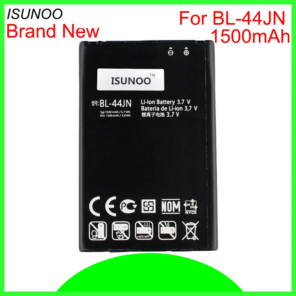 Сменный аккумулятор ISUNOO 1500 мАч для LG Optimus Black P970 P690 P693 E730 E510 C660 P698 MS840 L5 E400 E610 QL55C |