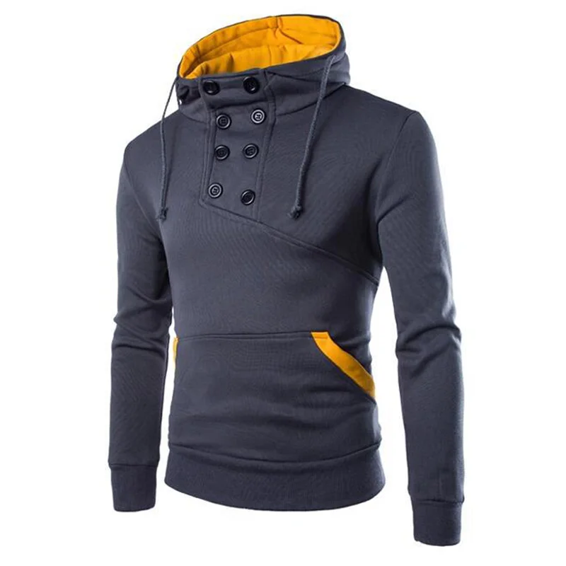  Autumn New Men Hoodies Sweatshirts Casual Solid Long Sleeve Hoodie Men Slim Fit Pullovers Sweatshir
