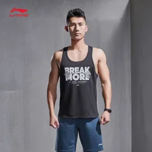 Li-Ning мужской тренировочный жилет свободный крой без рукавов Футболка полиэстер подкладка дышащие спортивные топы AVSN039 CJAS18