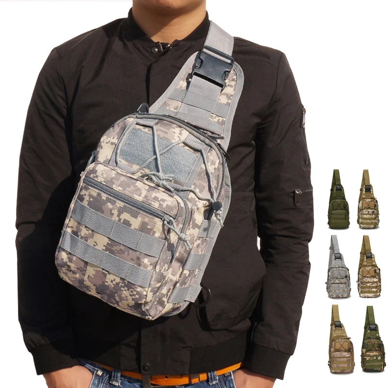 

600D Outdoor Camouflage Bag Sports Shoulder Bag Military Backpack Hiking Camping Trekking Tactical Chest Bag Waterproof