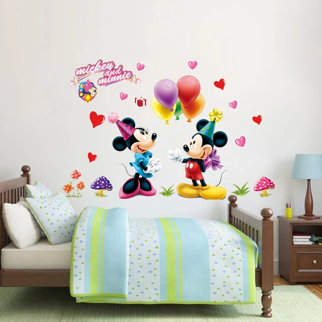Cartoon Mickey Minnie ballon Wandbild Wandaufkleber Für Kinderzimmer ... Cartoon Mickey Minnie ballon Wandbild Wandaufkleber Für Kinderzimmer ...