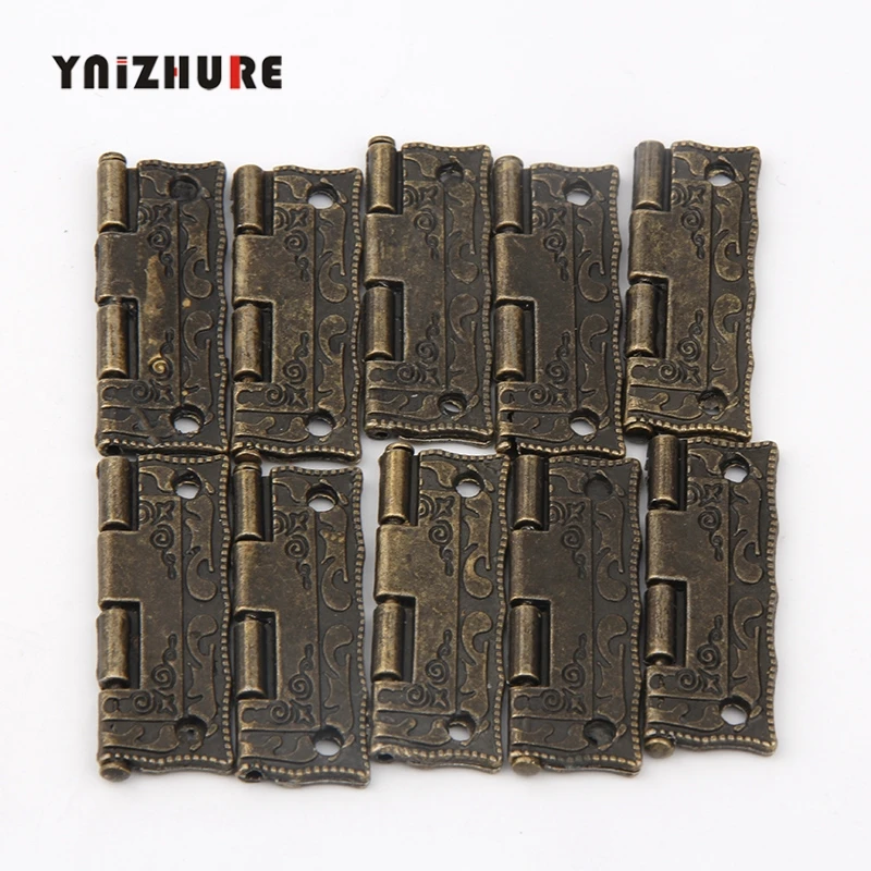 10PCS Cabinet Door Hinge Door Hinges For DIY Box Furniture Hinges With Screws 4 Holes Bag