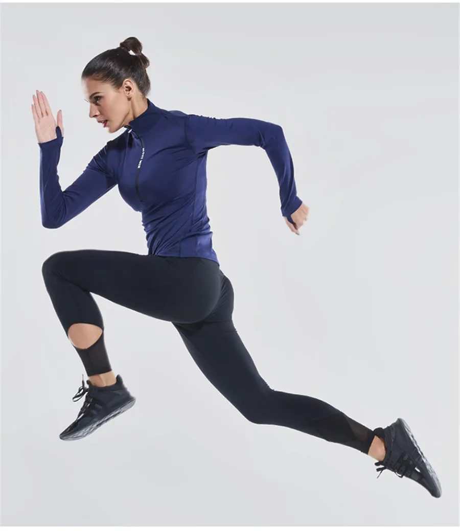 Vansydical, женские сексуальные рубашки для йоги с открытой спиной, дышащие топы с длинными рукавами для фитнеса, спортзала, одноцветные, на молнии, для пробежки, тренировочная спортивная одежда