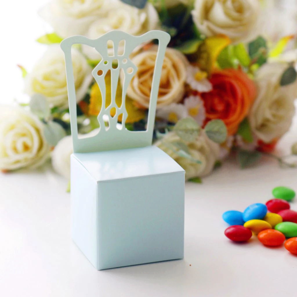 12x Solid Wedding Party Chocolate Candy Box Paper Gift Box Lovely Chair Shape Candy Box Decorative Box For Wedding Gift Favor 