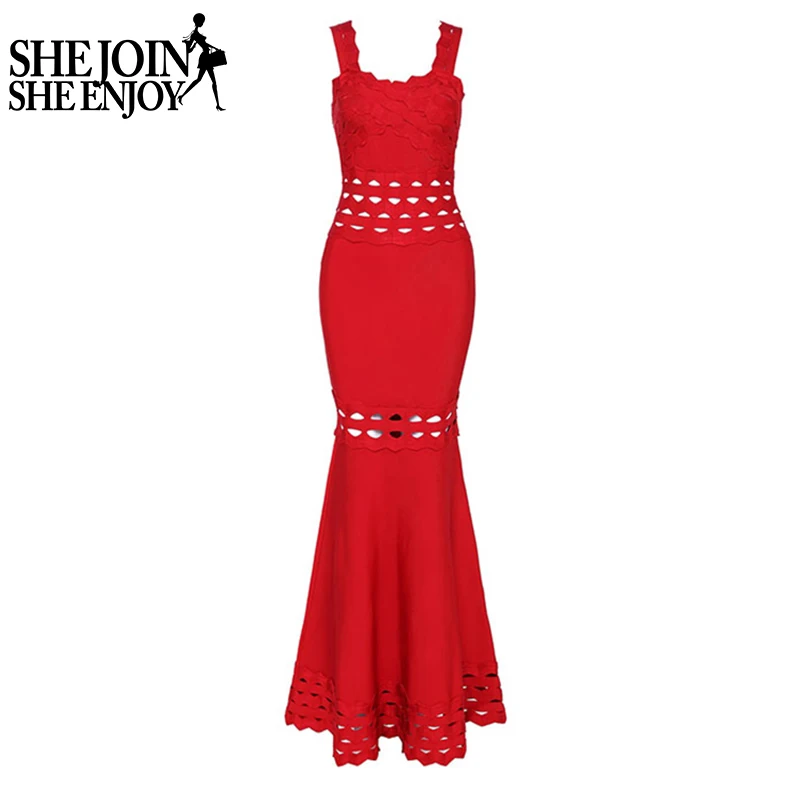ShejoinSheenjoy Новое поступление Летнее Длинное Бандажное платье Chic Sexy Красный рукавов