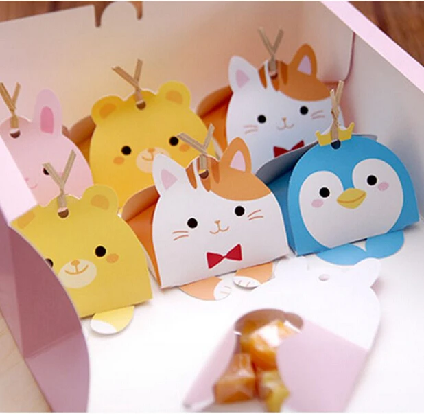20pcs-Cute-Animal-Modeling-Bear-Cat-Ribbit-Penguin-Candy-Cookies-Chocolatebox-for-Baby-Shower-Children-Birthday