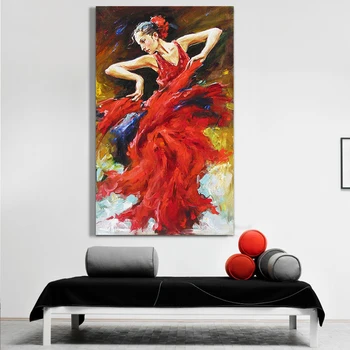

Discount Dancer Oil Painting 100% Hand Painted Figure Art Pictures On Canvas For Wall Decor No Frame Wholesale