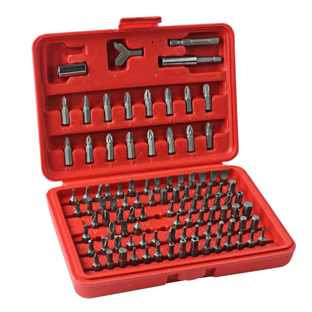 Cheap Chrome Vanadium 100pcs CR-V Steel Security Screwdriver Tamperproof Torx Hex Bit Set W/ Case