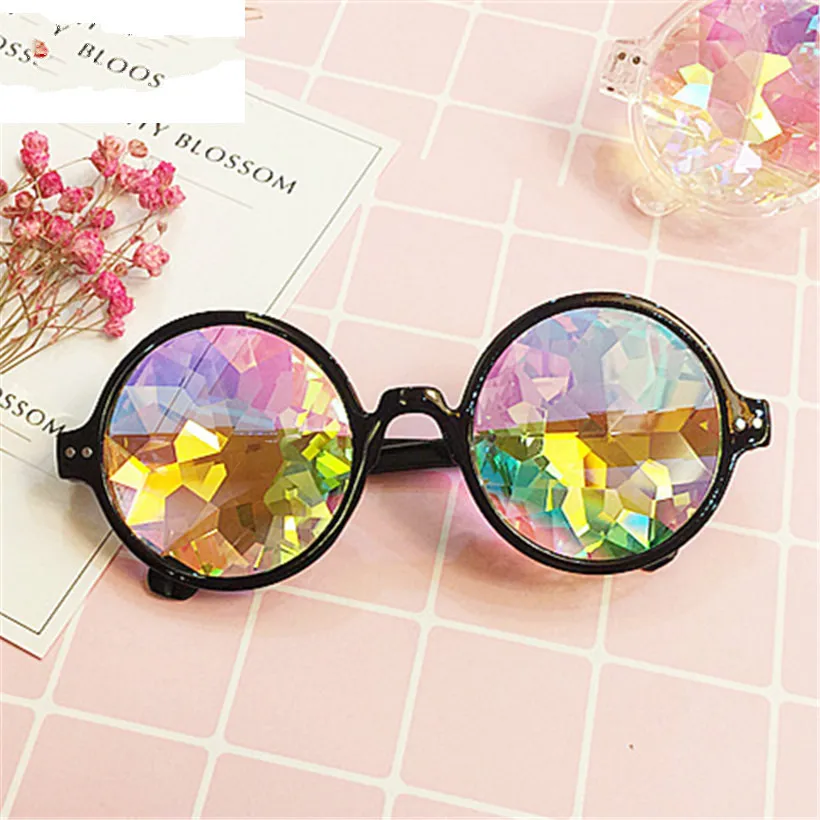Круглый Калейдоскоп очки для женщин rave фестиваль солнцезащитные очки для мужчин голографические очки красочные знаменитости вечерние очки