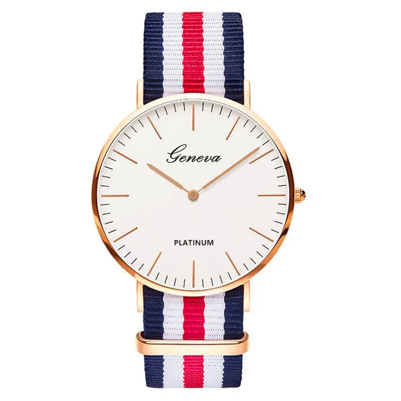 Стильные кварцевые женские часы с нейлоновым ремешком от ведущего бренда, модные повседневные наручные часы, горячая распродажа, модные женские часы - Цвет: Розовый