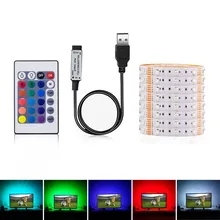 DC 5 в USB светодиодный светильник SMD2835 3528 Светодиодный светильник RGB гибкий светильник 50 см 1 м 2 м 3 м 4 м 5 м для ТВ фоновый светильник ing клейкая лента