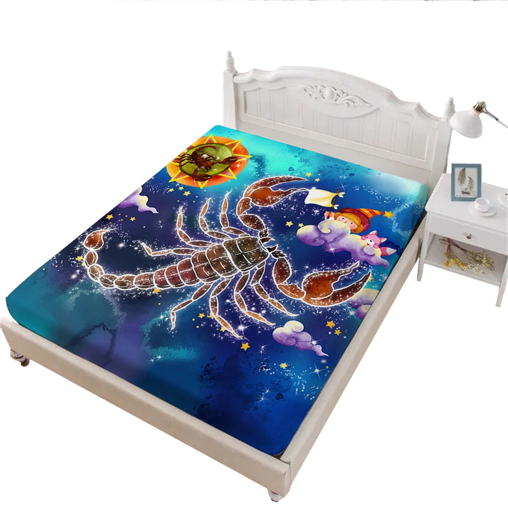 DCL-AS222 Dreamlike Leo простыня 12 созвездий простыня дети мультфильм Постельное белье красочные постельное белье глубокий карман лист D45 - Цвет: DCL-AS222