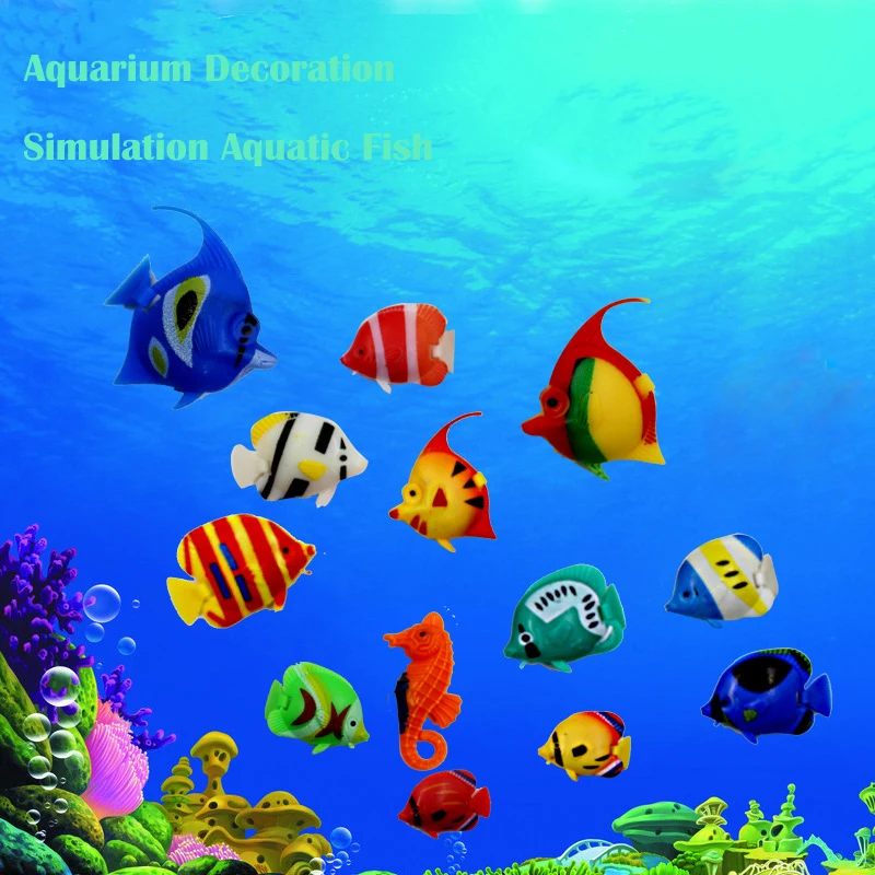 

10/pcs Simulation fish Aquarium decoration Artificial Colorful Mini Tropical Fish Water column lights dedicated simulation fish