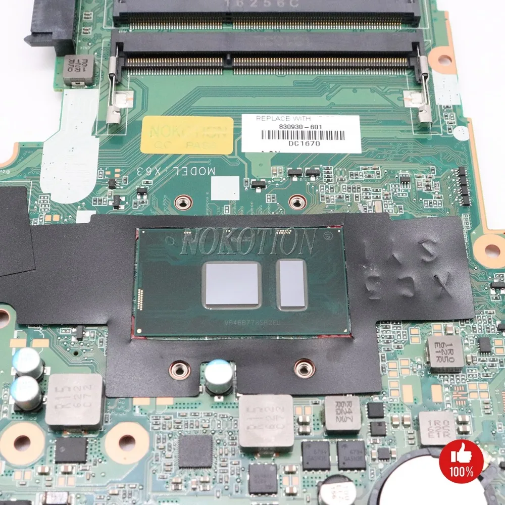 NOKOTION материнская плата для ноутбука hp Probook 450 G3 470 G3 830930-601 830930-001 830930-501 DA0X63MB6H1 SR2EU I3-6100U основная плата