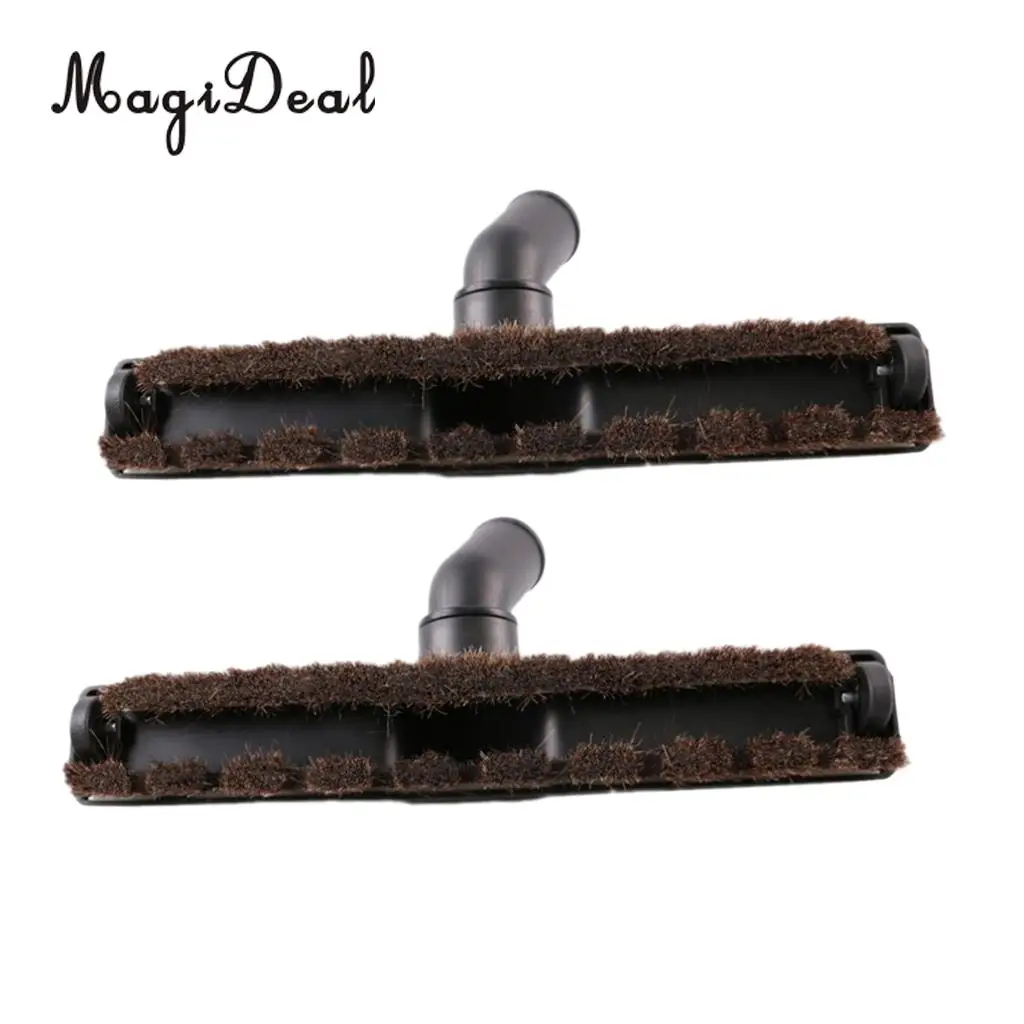  2PCS 32mm/1.25'' Dia. Wheeled Vacuum Cleaner Floor Brushes Carpet Timber Wood Hard Floor Tool Horsehair Brush Head