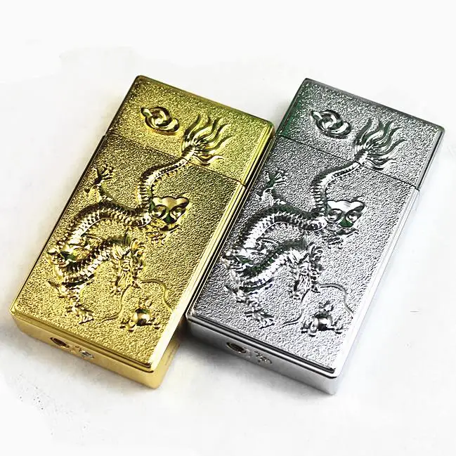 Embossed Dragon Windproof Gas Cigarette Lighter,Refillalbe Torch Lighter,Metal Gadgets Butane
