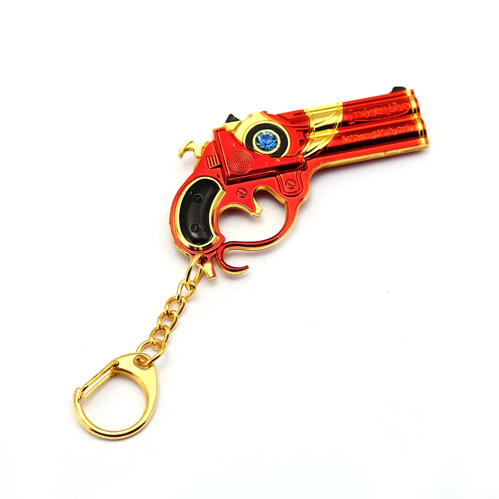 

2019 New Game Bayonetta Key Chain Metal Pendant Gun KeyChain Red Weapon Key Ring Men Women Bag Charm llaveros porte clef Jewelry