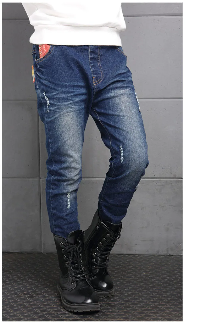 new 2017 boys ripped skinny jeans boys pants clothes teenage big little boy kids jeans for teenagers boys children deninm pants trousers clothing (6)
