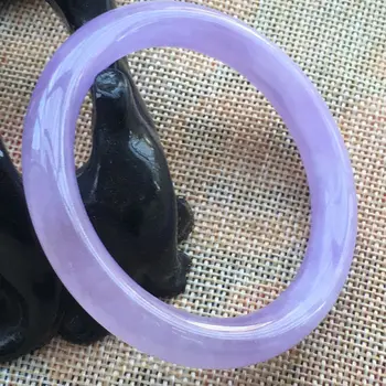 

56mm Certified (Grade A) Natural ice Lavender Jadeite JADE Bracelet Bangle