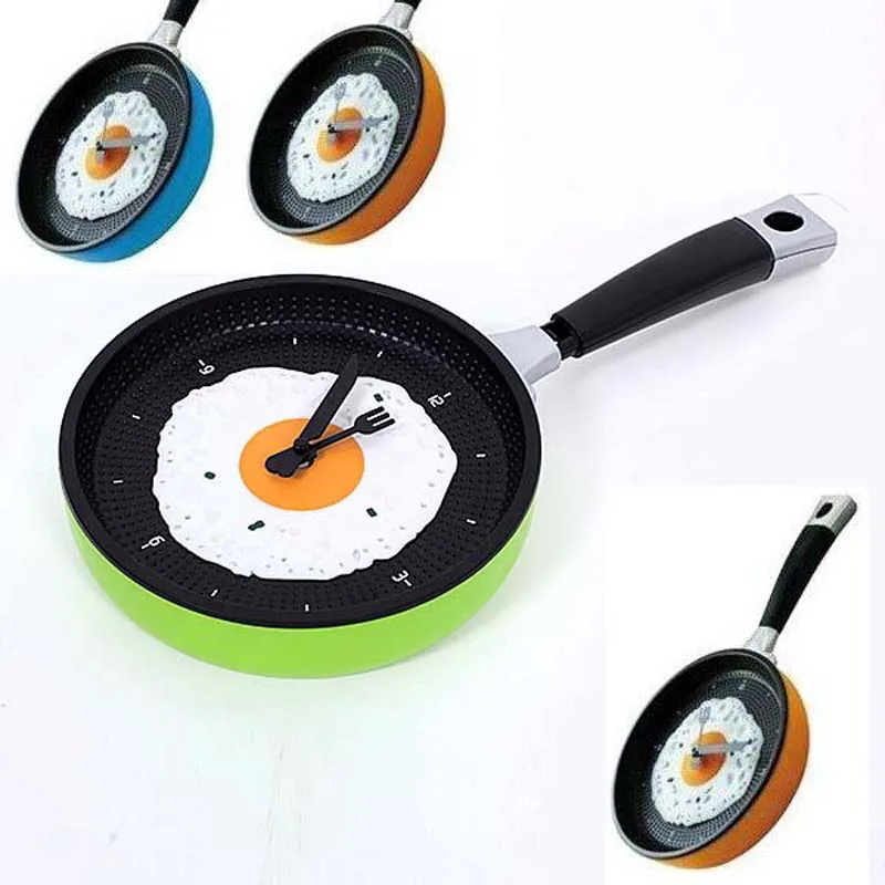 

Creative decor clock wall kitchen Omelette Fry Pan Kitchen Fried Egg Design 3d decor watch Wall Clock kitchen Decor Watch