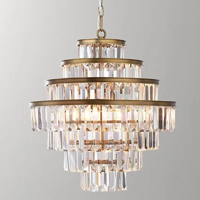 Vintage Glass Crystal Chandelier Light Fixture Black Cottage American Suspension Lamp Hanging For Dining Room | Лампы и освещение