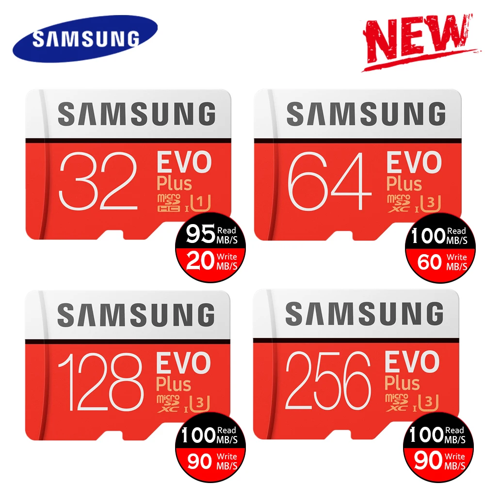 Samsung micro sd карта, 32 ГБ, 64 ГБ 128 ГБ 256 ГБ флэш-карта памяти 100 МБ/с. SDHC/SDXC Class10 UHS-I U3 4K TF карты