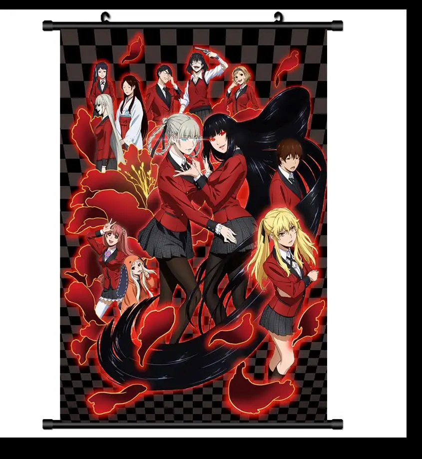 Аниме Jabami Yumeko Kakegurui Gambaling школьная стена плакат прокрутка Косплей|Рисование и