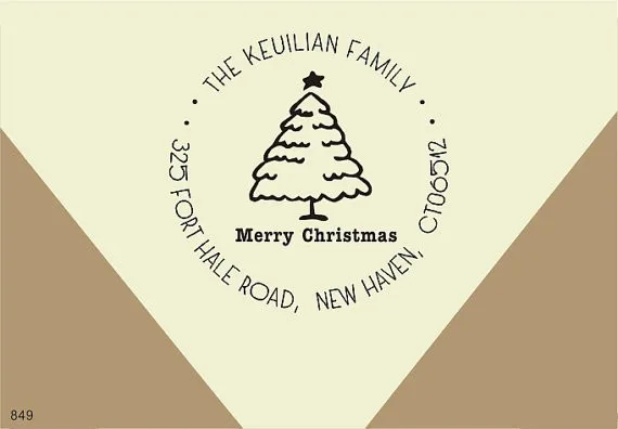 Alamat Pengirim Cap Kustom Nama Keluarga Pohon Natal Kartu Natal Merry Christmas Stempel Karet Stempel Tanda Anda 1 8x1 8 Inch Return Address Stamp Rubber Stampchristmas Rubber Stamps Aliexpress