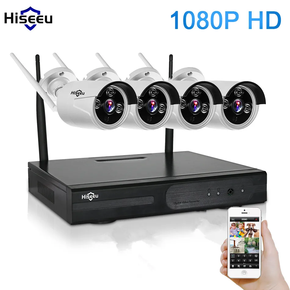 1080 P 4ch Беспроводной NVR CCTV Системы Wi-Fi 2.0mp ИК Открытый Пуля P2P IP Камера Водонепроницаемый безопасности Товары теле- и видеонаблюдения комплект 41