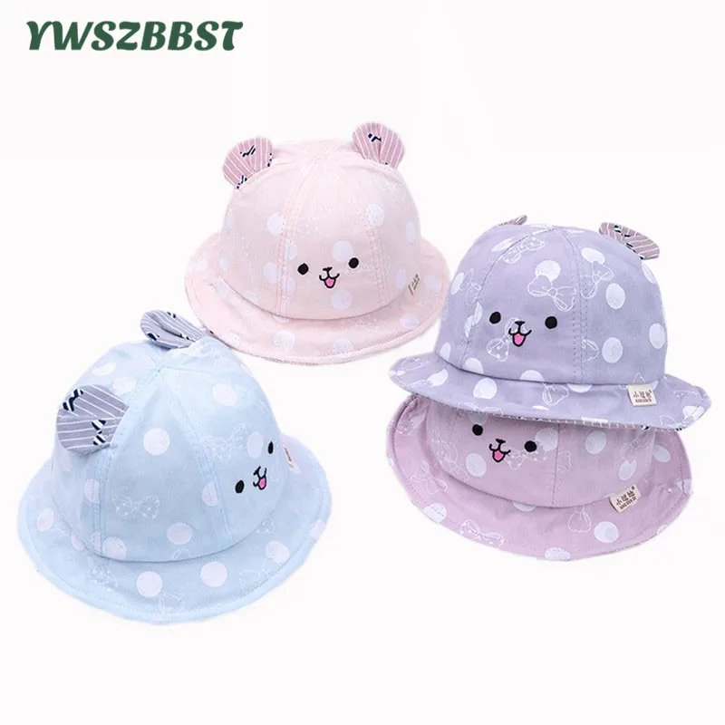 

2019 New Fashion Baby Hats for Girls Spring Summer Kids Sun Hat With Rabbit Ear Baby Boys Sun Cap Baby Bucket Hat