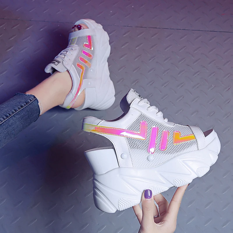 11 Ultra High Heels Gladiator Women Platform Sandals Chunky Sandals Woman Casual Shoes Ladies Increase Slippers Slides