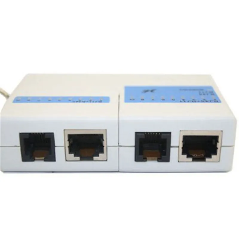 Светодиодный Ethernet 4 Порты и разъёмы RJ45 RJ11 Cat5 сети LAN Кабельный тестер с брелок для ключей с руководство по эксплуатации на английском языке 8,6x6x2,3