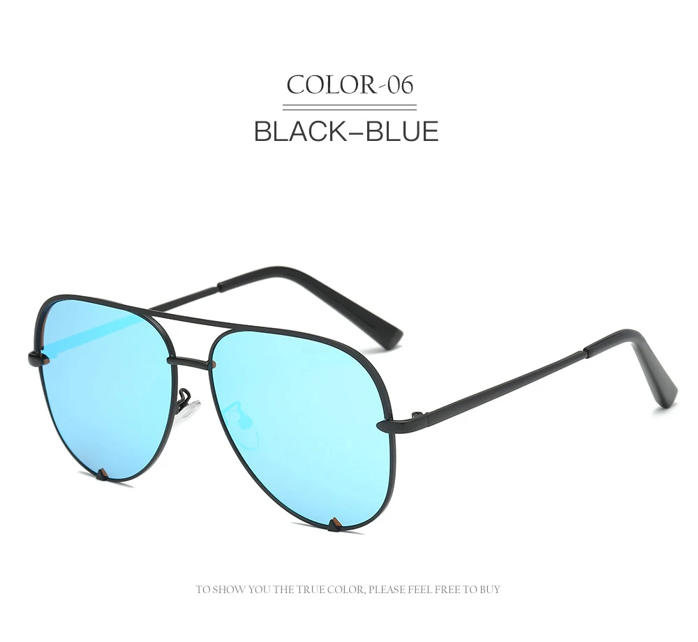 Новинка, модные брендовые дизайнерские женские солнцезащитные очки пилота, женские и мужские очки, градиентные солнцезащитные очки для женщин, зеркальные Оттенки UV400 - Цвет линз: C06 Black Blue