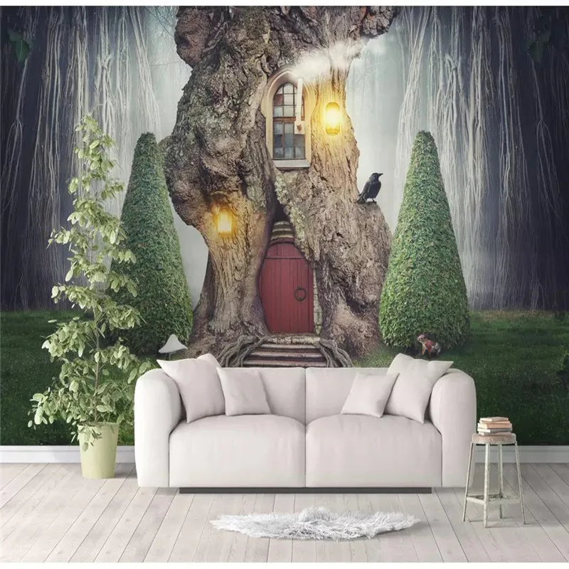 Custom 3d wallpaper Nordic animal dream grass background wall painting high-grade waterproof material Custom 3d wallpaper Nordic animal dream grass background wall painting high-grade waterproof material