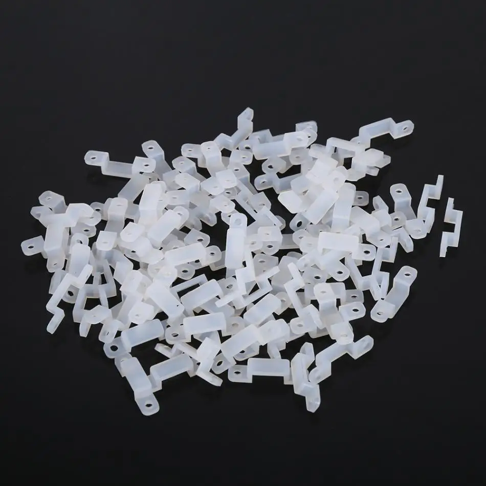 

8/10/12mm 100pcs Silicone LED Strip Light Holder Clip For Fixing 3528 5050 1210 RGB LED Strip Light