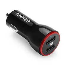 Anker 24W Dual USB Car Charger PowerDrive 2 for iPhone; Samsung Galaxy; LG G4 / G5; Google Nexus; iOS and Android Devices