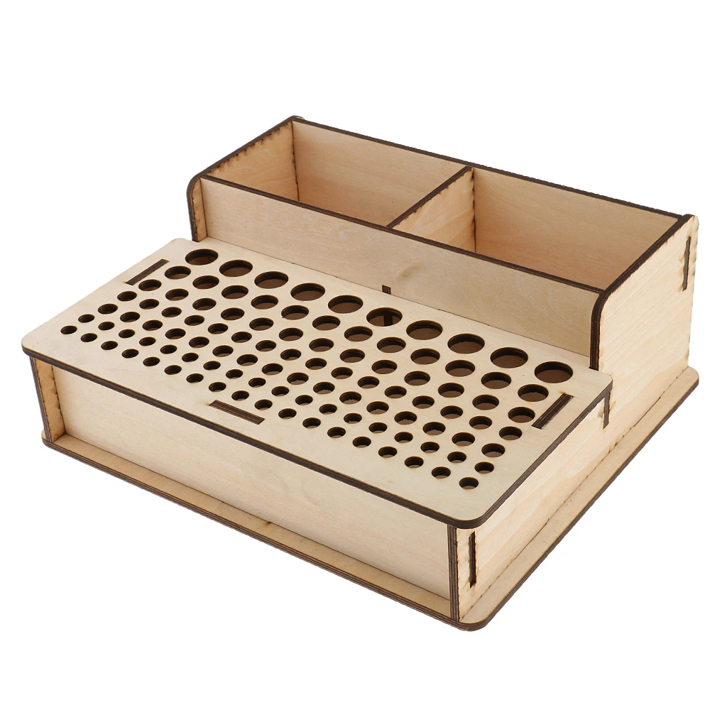 Leather Craft Tool Holder with Multi Sizes Holes Leather Craft Tool Wood Rack Wooden Punch Tool Stand Holder Organizer Tools