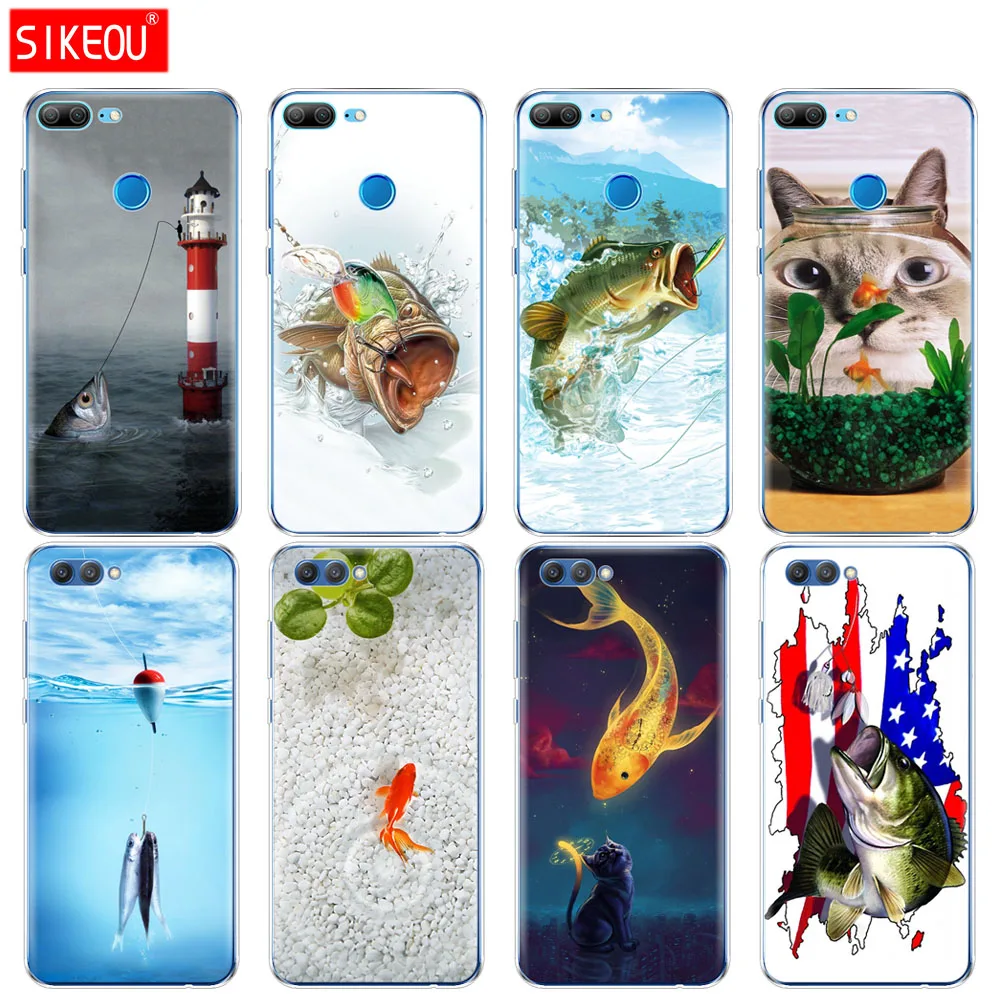 

Silicone Cover phone Case for Huawei Honor 10 V10 3c 4C 5c 5x 4A 6A 6C pro 6X 7X 6 7 8 9 LITE cute gold fish fishman