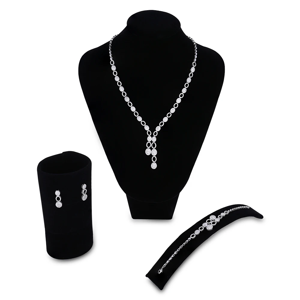 Party Prom Jewelry sets for Women Cubic Zirconia Necklace Earring Bracelets Sets Accessories Bridal Wedding Free Give the Ring Party Prom Jewelry sets for Women Cubic Zirconia Necklace Earring Bracelets Sets Accessories Bridal Wedding Free Give the Ring