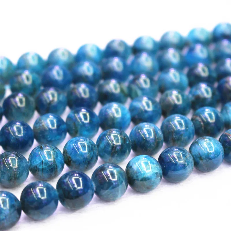 

Natural Blue Apatite Loose Beads,6/8/10/12mm Smooth And Round Beads For DIY Men And Women Bracelet Necklace Ear Stud Accessories